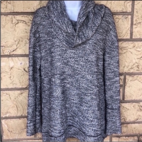 Cowneck sweater black & white turtleneck soft Oversized Large Comfy - Picture 5 of 9